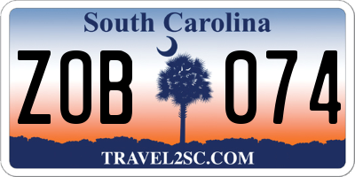 SC license plate ZOB074