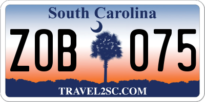 SC license plate ZOB075