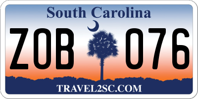 SC license plate ZOB076