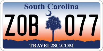 SC license plate ZOB077