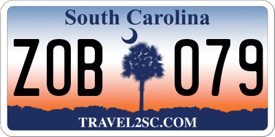 SC license plate ZOB079