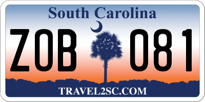 SC license plate ZOB081