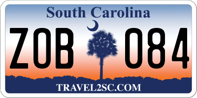 SC license plate ZOB084
