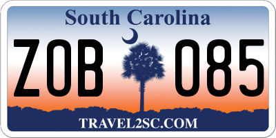SC license plate ZOB085