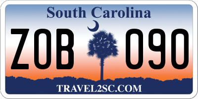 SC license plate ZOB090