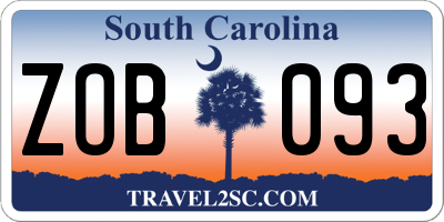 SC license plate ZOB093