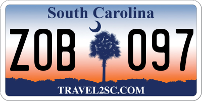 SC license plate ZOB097