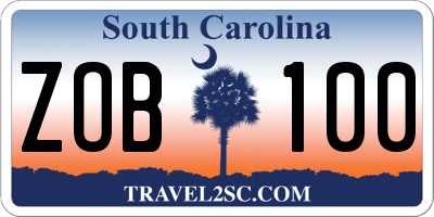 SC license plate ZOB100