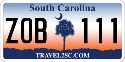 SC license plate ZOB111