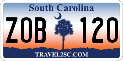 SC license plate ZOB120
