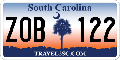 SC license plate ZOB122