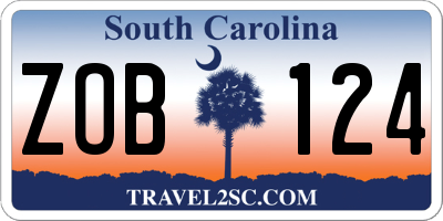 SC license plate ZOB124