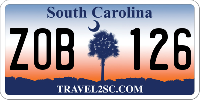 SC license plate ZOB126