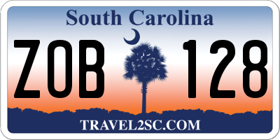 SC license plate ZOB128