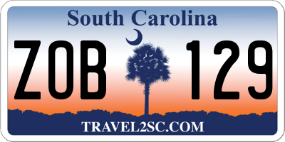 SC license plate ZOB129