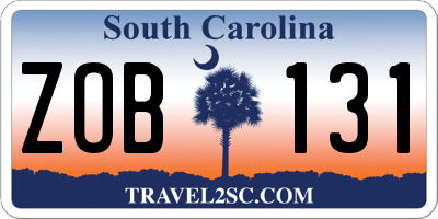 SC license plate ZOB131