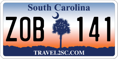 SC license plate ZOB141