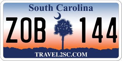 SC license plate ZOB144