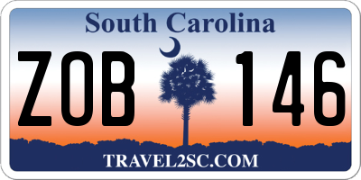 SC license plate ZOB146
