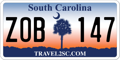 SC license plate ZOB147
