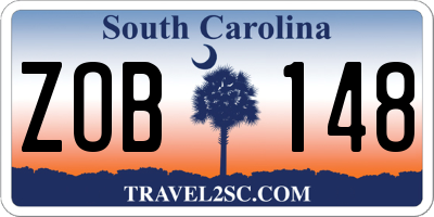 SC license plate ZOB148