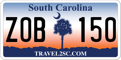 SC license plate ZOB150