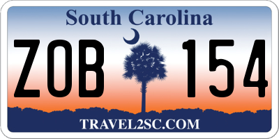 SC license plate ZOB154
