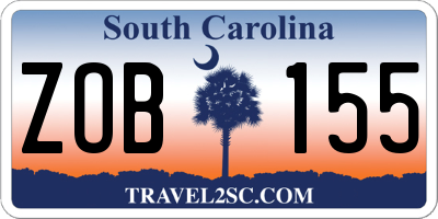 SC license plate ZOB155