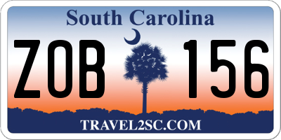 SC license plate ZOB156