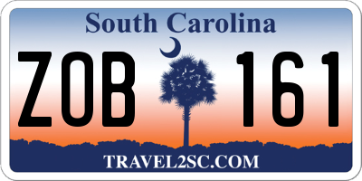 SC license plate ZOB161