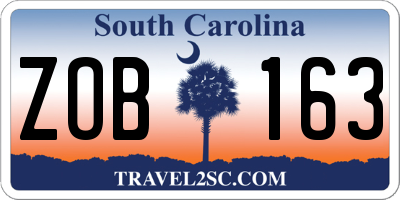 SC license plate ZOB163