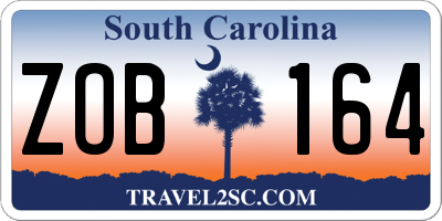 SC license plate ZOB164