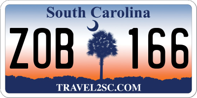 SC license plate ZOB166