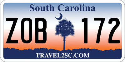 SC license plate ZOB172