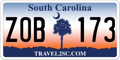 SC license plate ZOB173