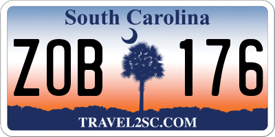 SC license plate ZOB176