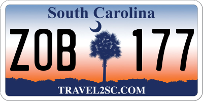 SC license plate ZOB177