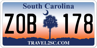 SC license plate ZOB178