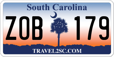 SC license plate ZOB179