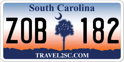 SC license plate ZOB182