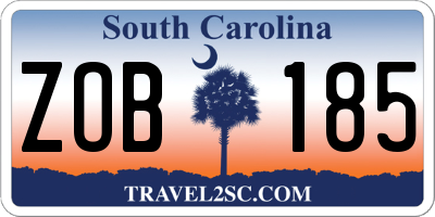 SC license plate ZOB185