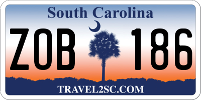 SC license plate ZOB186
