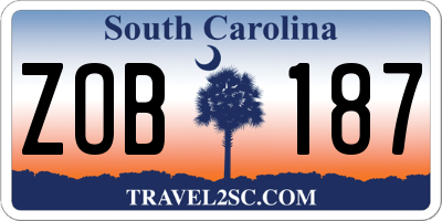 SC license plate ZOB187