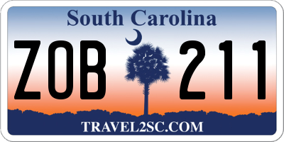 SC license plate ZOB211