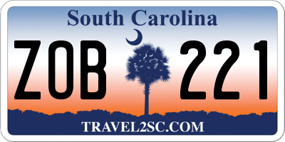 SC license plate ZOB221