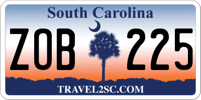 SC license plate ZOB225