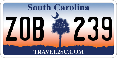 SC license plate ZOB239
