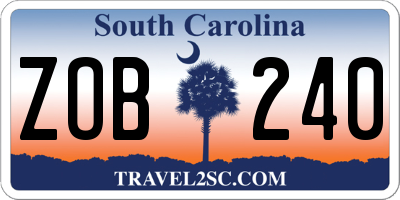 SC license plate ZOB240