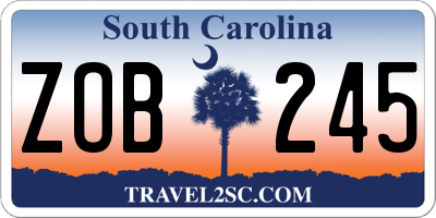 SC license plate ZOB245