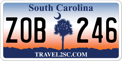 SC license plate ZOB246